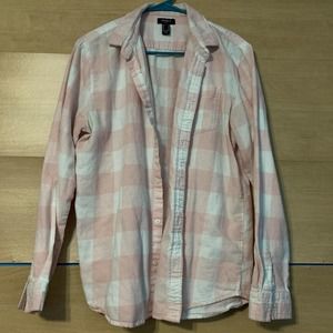 Forever 21 | Mens | Pink | White | Flannel | Long Sleeve | Medium